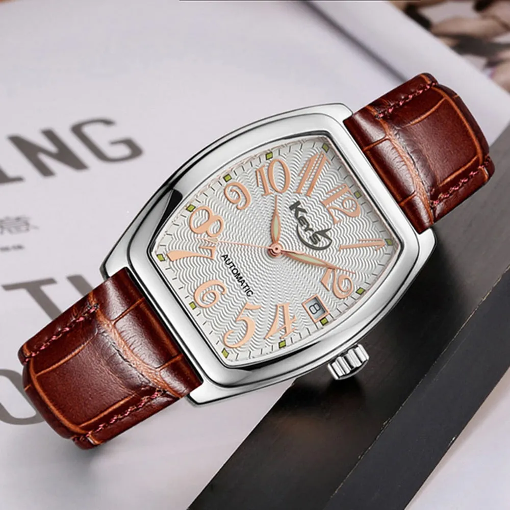 Men's Tonneau Luminous Waterproof Automatic Mechanical Wristwatch