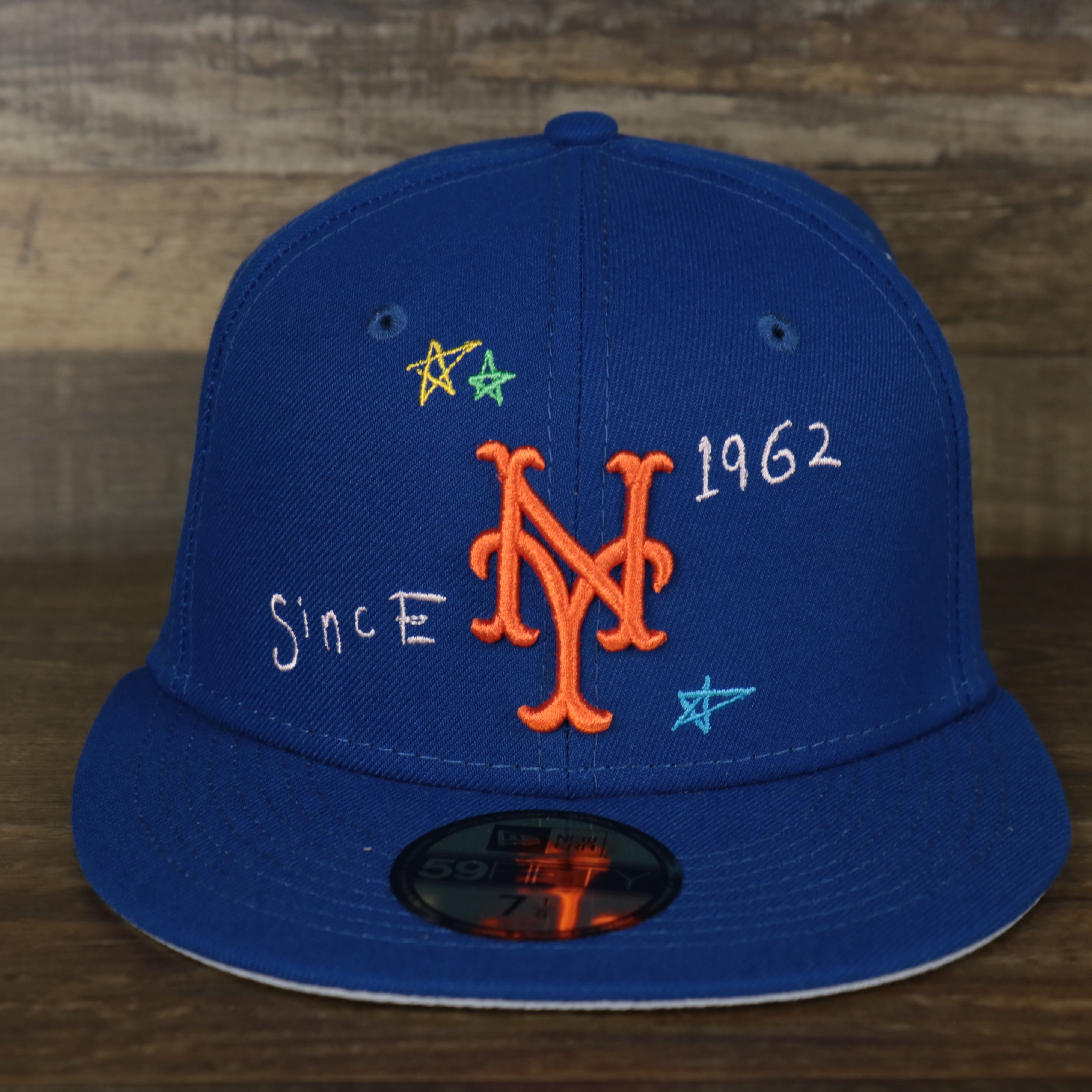 New York Mets “Scribble” Side Patch Gray Bottom 59Fifty Fitted Cap | Royal