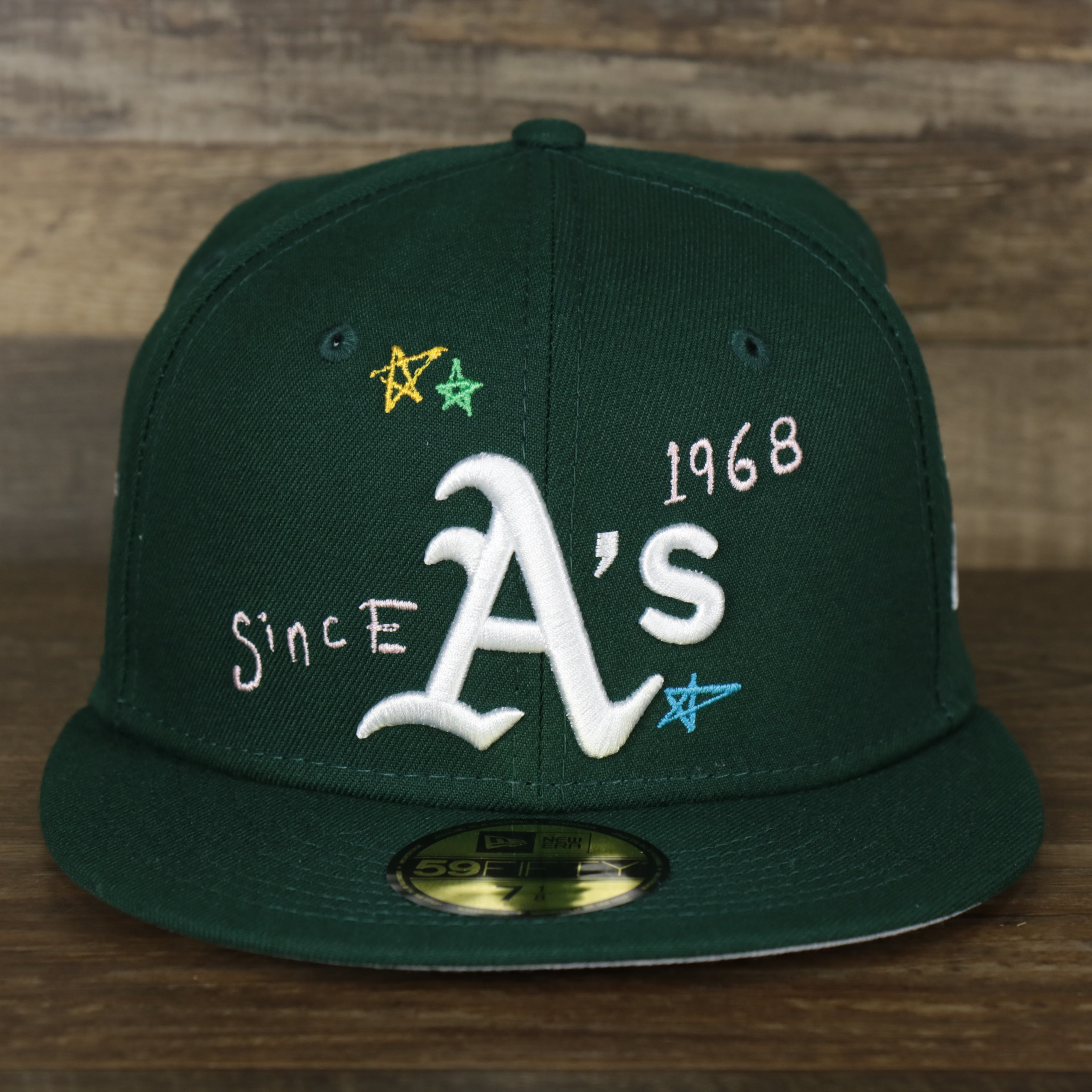 Oakland Athletics “Scribble” Side Patch Gray Bottom 59Fifty Fitted Cap | Green