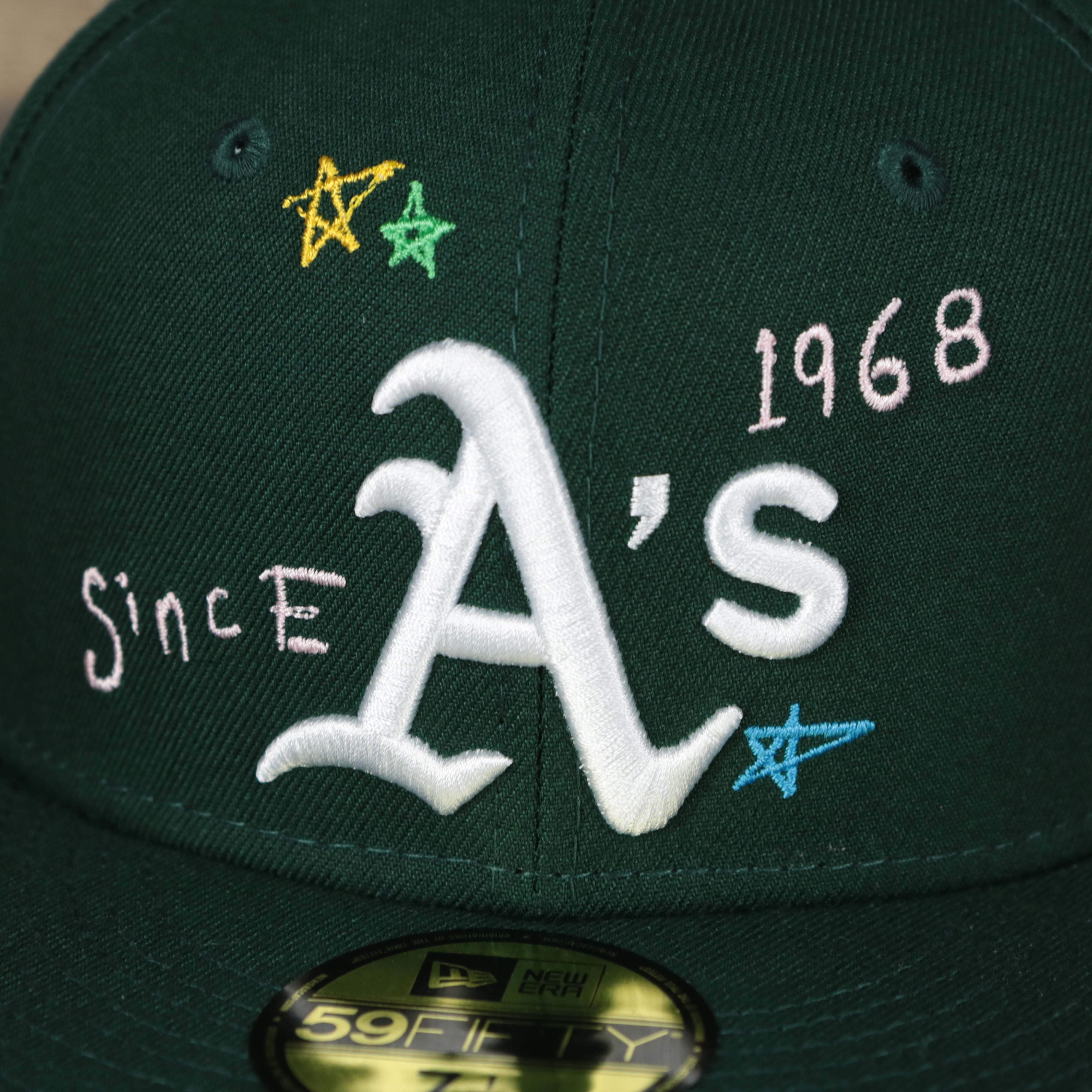 Oakland Athletics “Scribble” Side Patch Gray Bottom 59Fifty Fitted Cap | Green