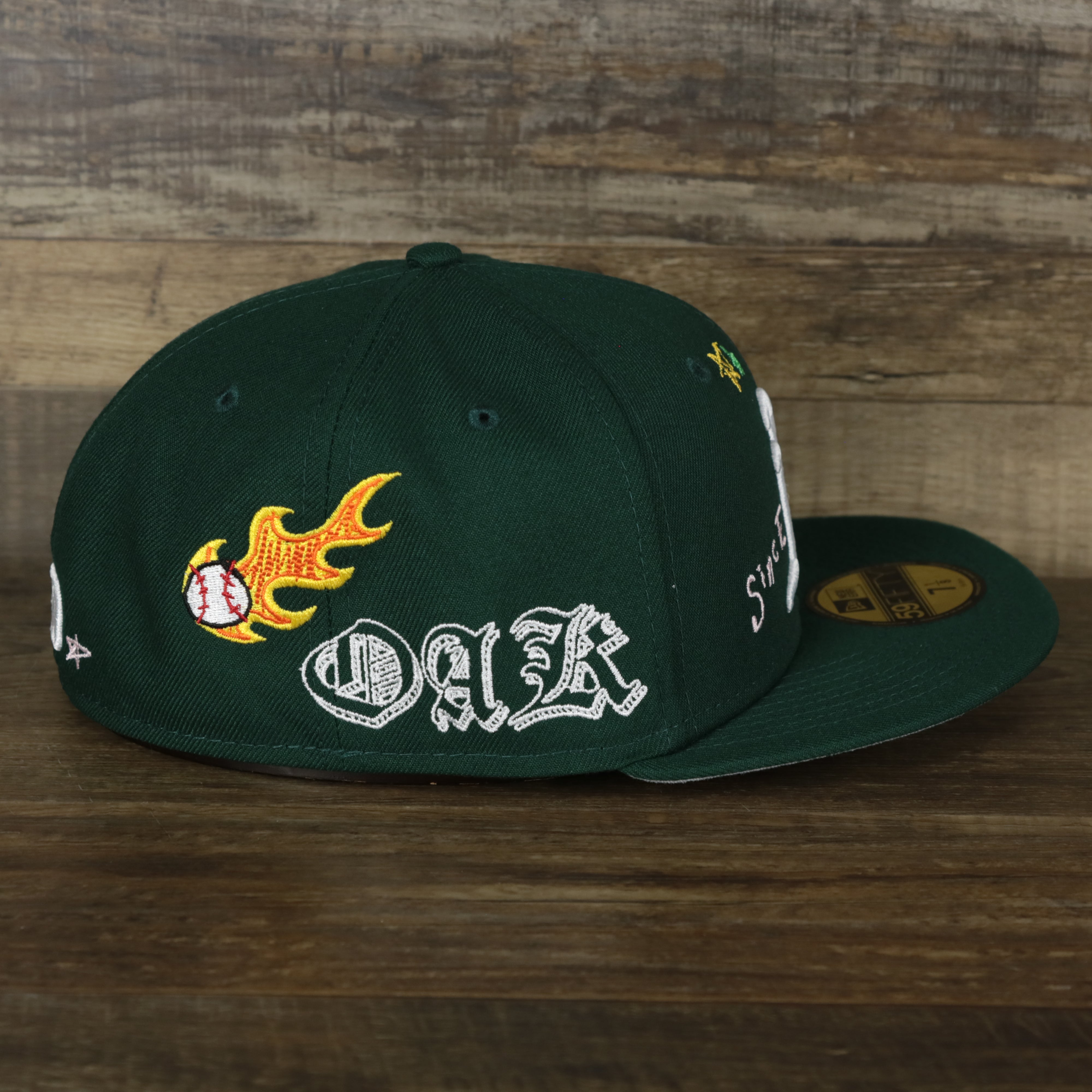 Oakland Athletics “Scribble” Side Patch Gray Bottom 59Fifty Fitted Cap | Green