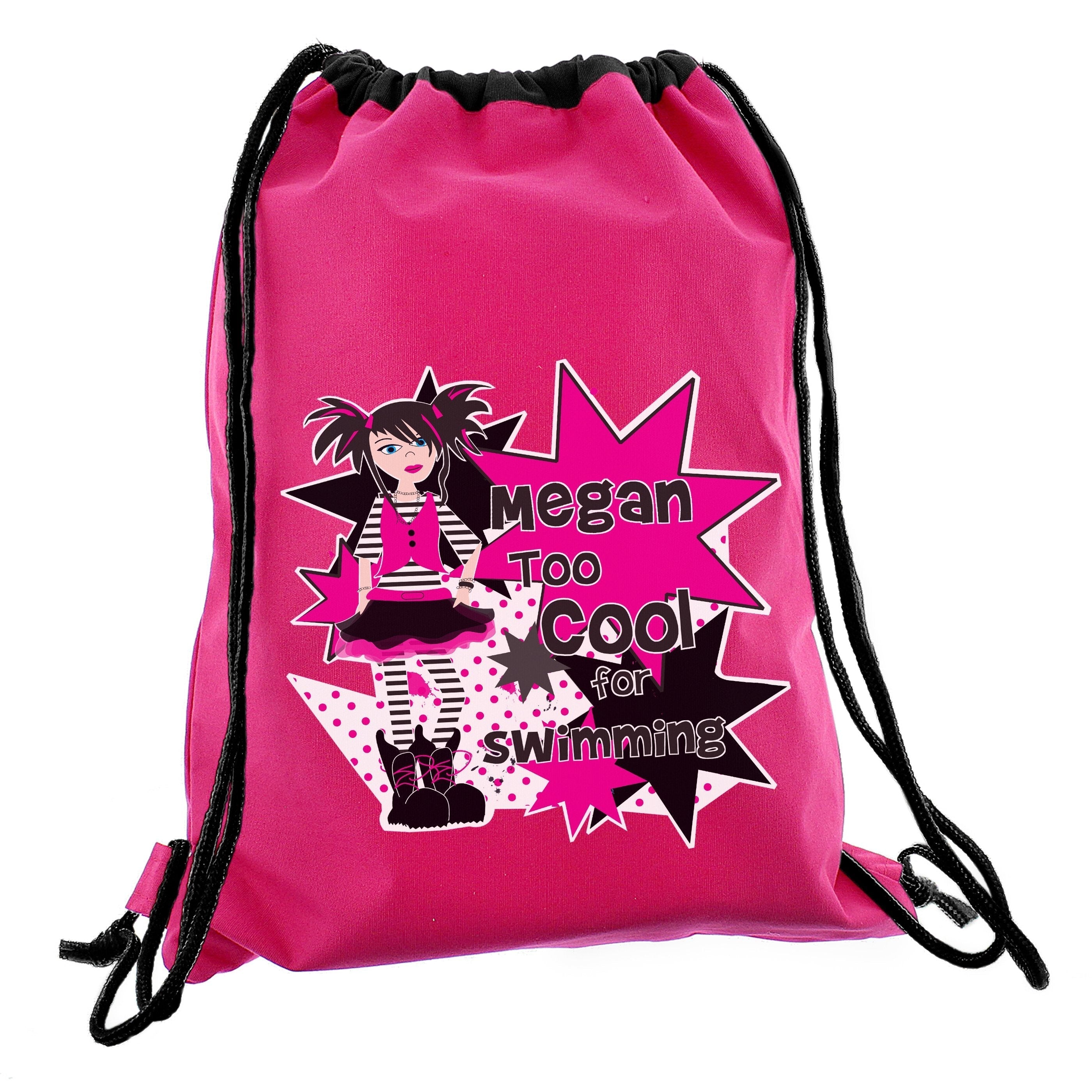 Personalised Girls Too Cool Swim & Kit Bag