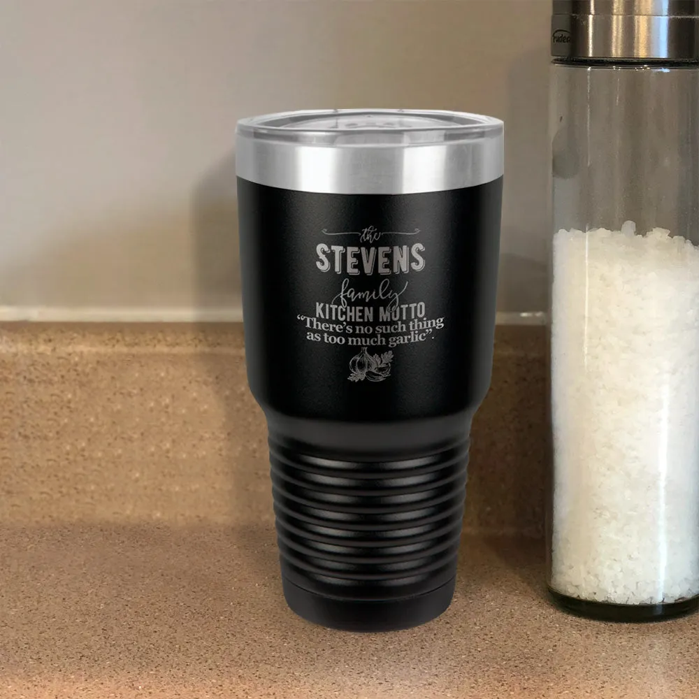 Personalized Stainless Steel Tumbler Too Much Garlic Couple