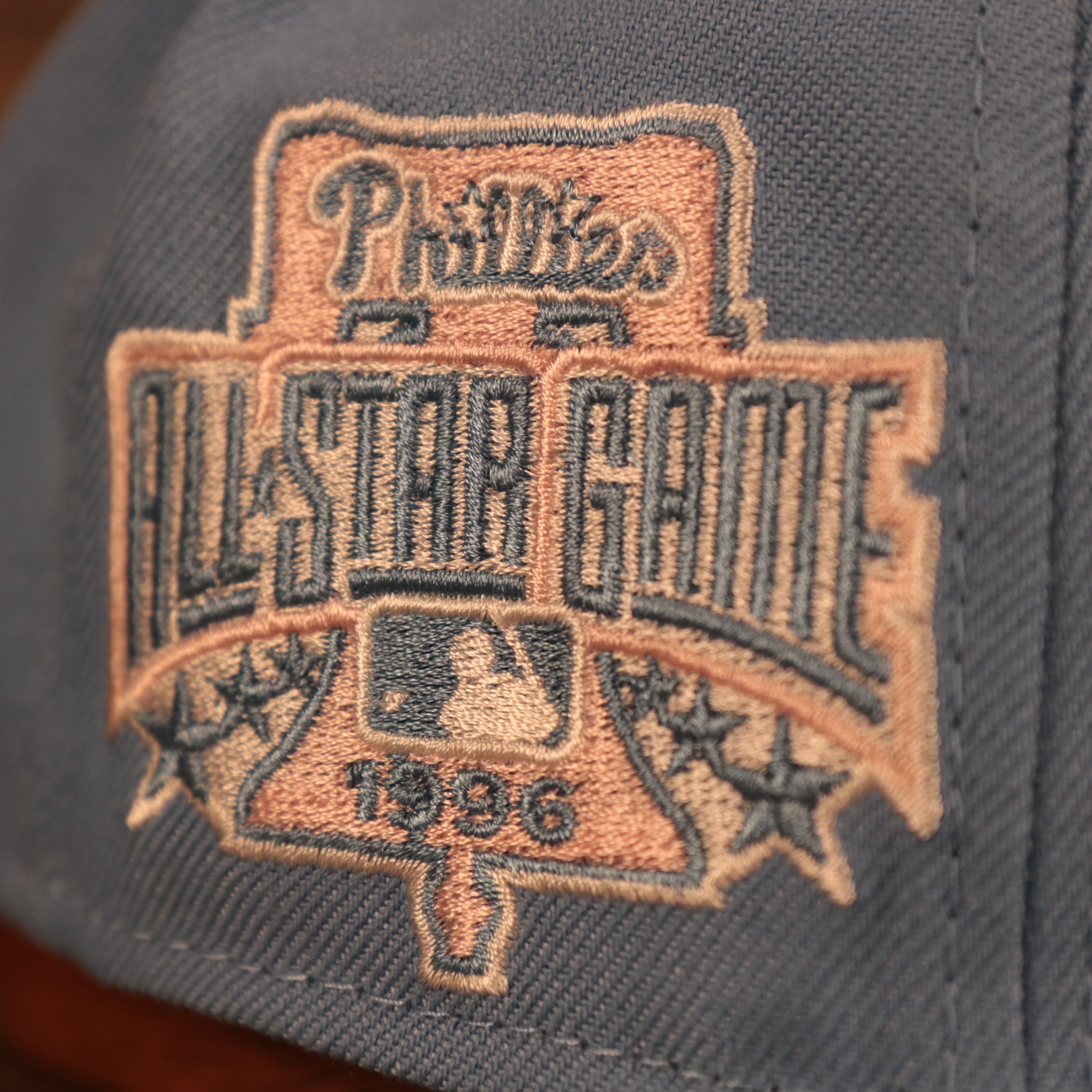 Philadelphia Phillies 1996 All Star Game Icy Blue Pink Bottom Side Patch 59Fifty Fitted Cap