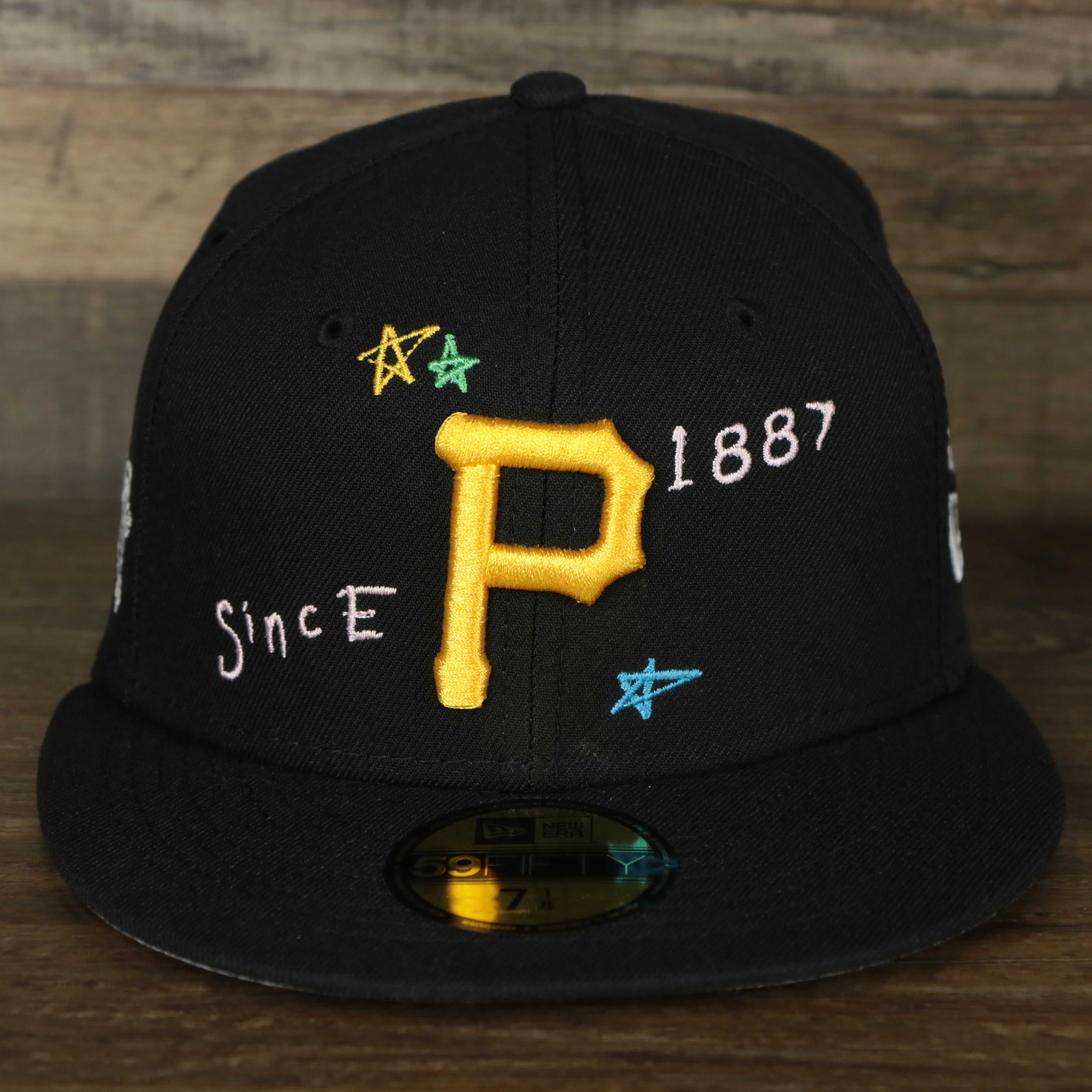 Pittsburgh Pirates “Scribble” Side Patch Gray Bottom 59Fifty Fitted Cap | Black