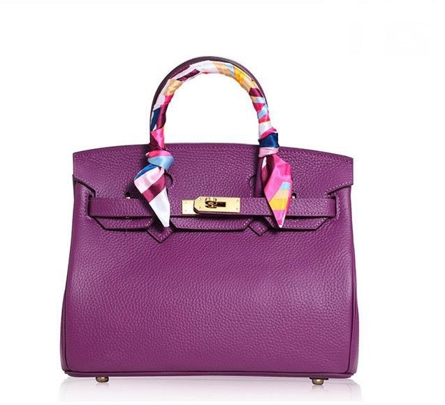 Purple Cowhide Leather  Padlock