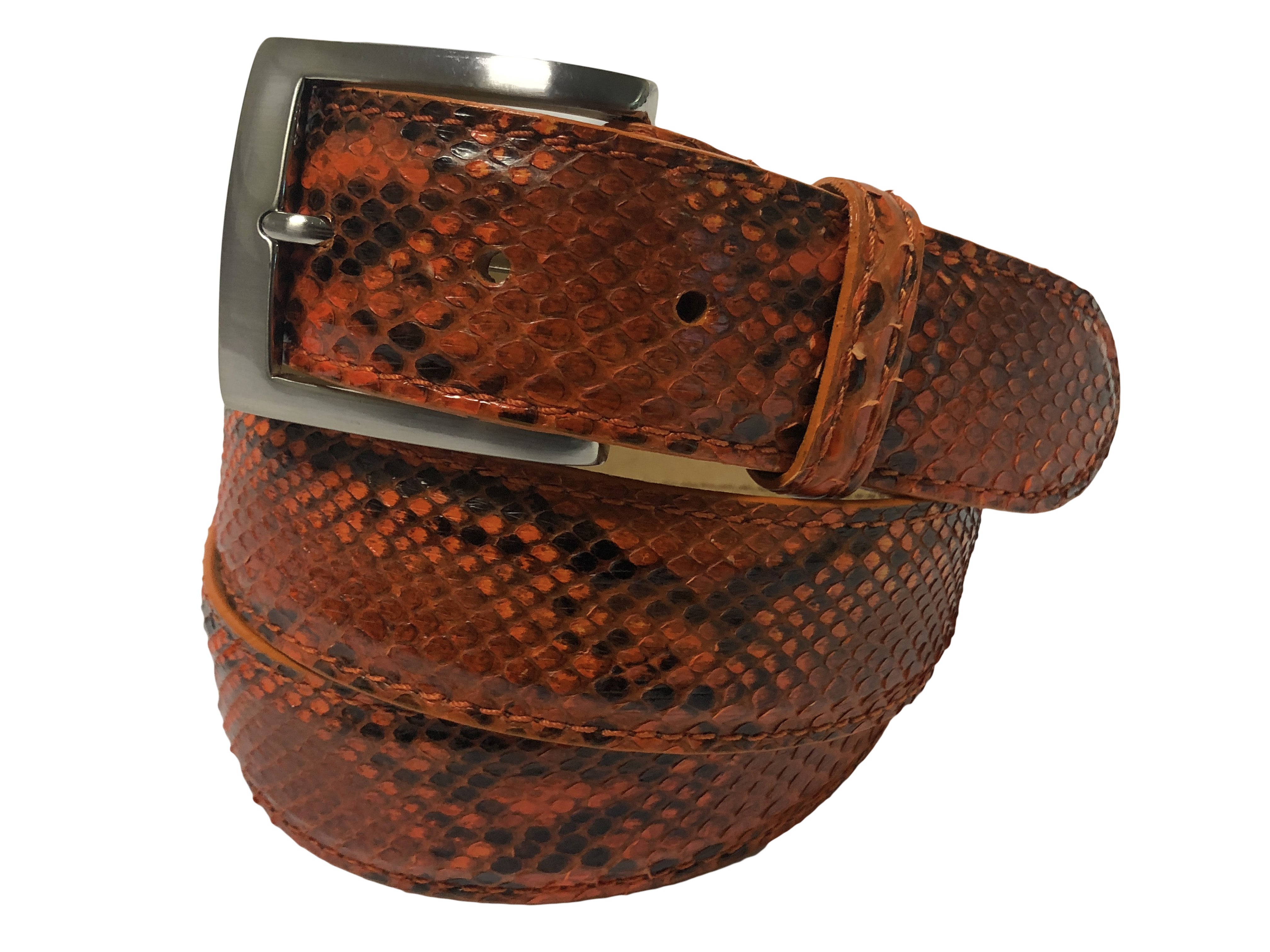 Python Skin Belt Orange/Black