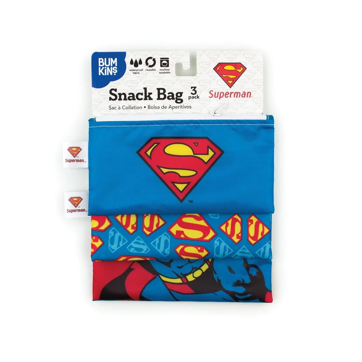 Reusable Snack Bag, 3-Pack: Superman