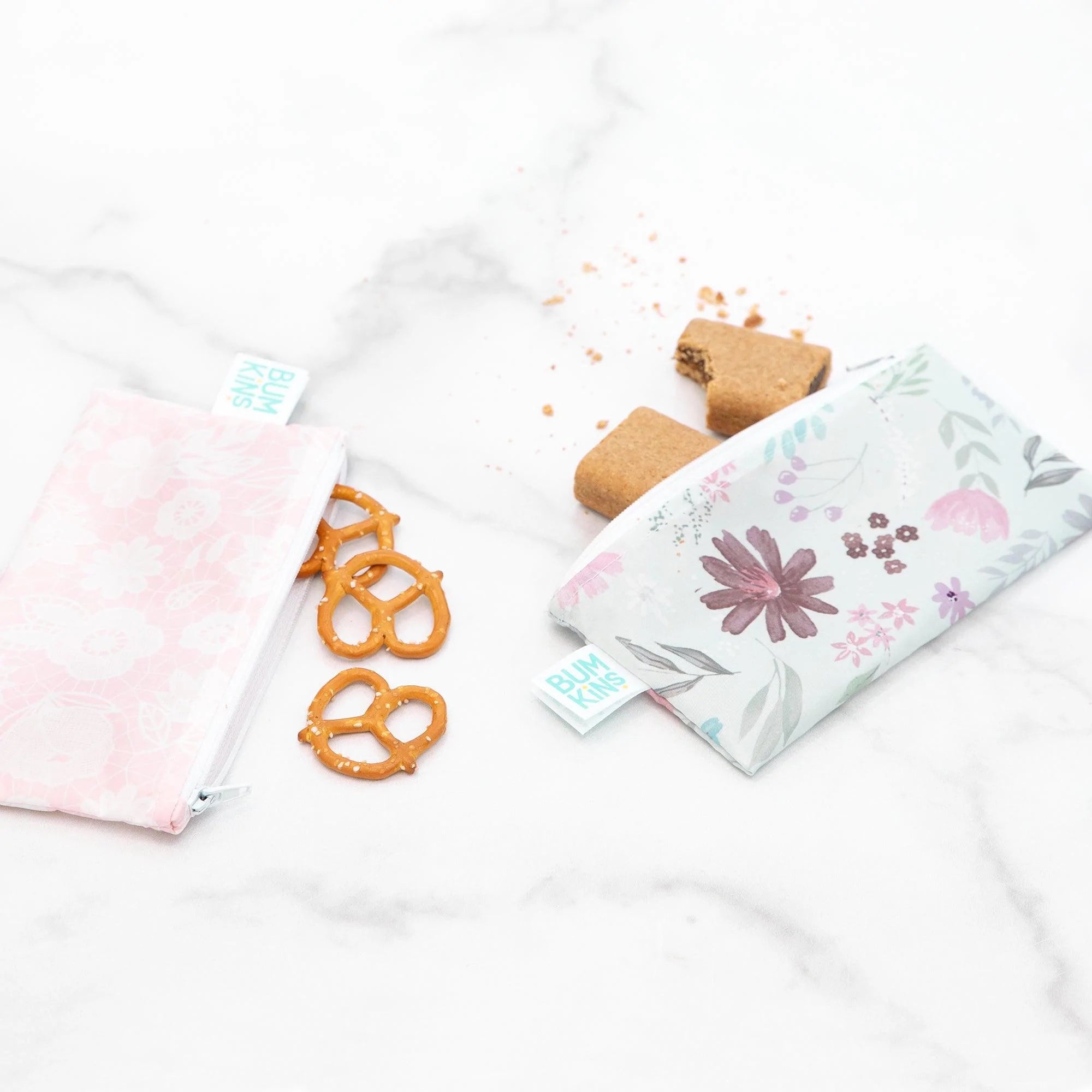 Reusable Snack Bag, Small 2-Pack: Floral & Lace