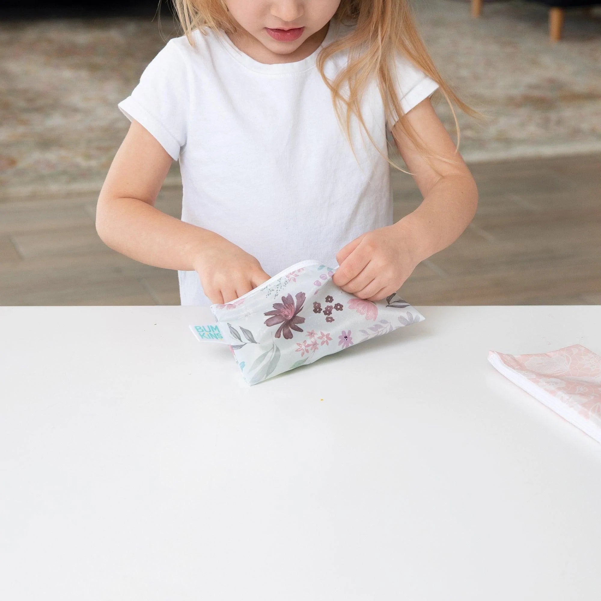 Reusable Snack Bag, Small 2-Pack: Floral & Lace