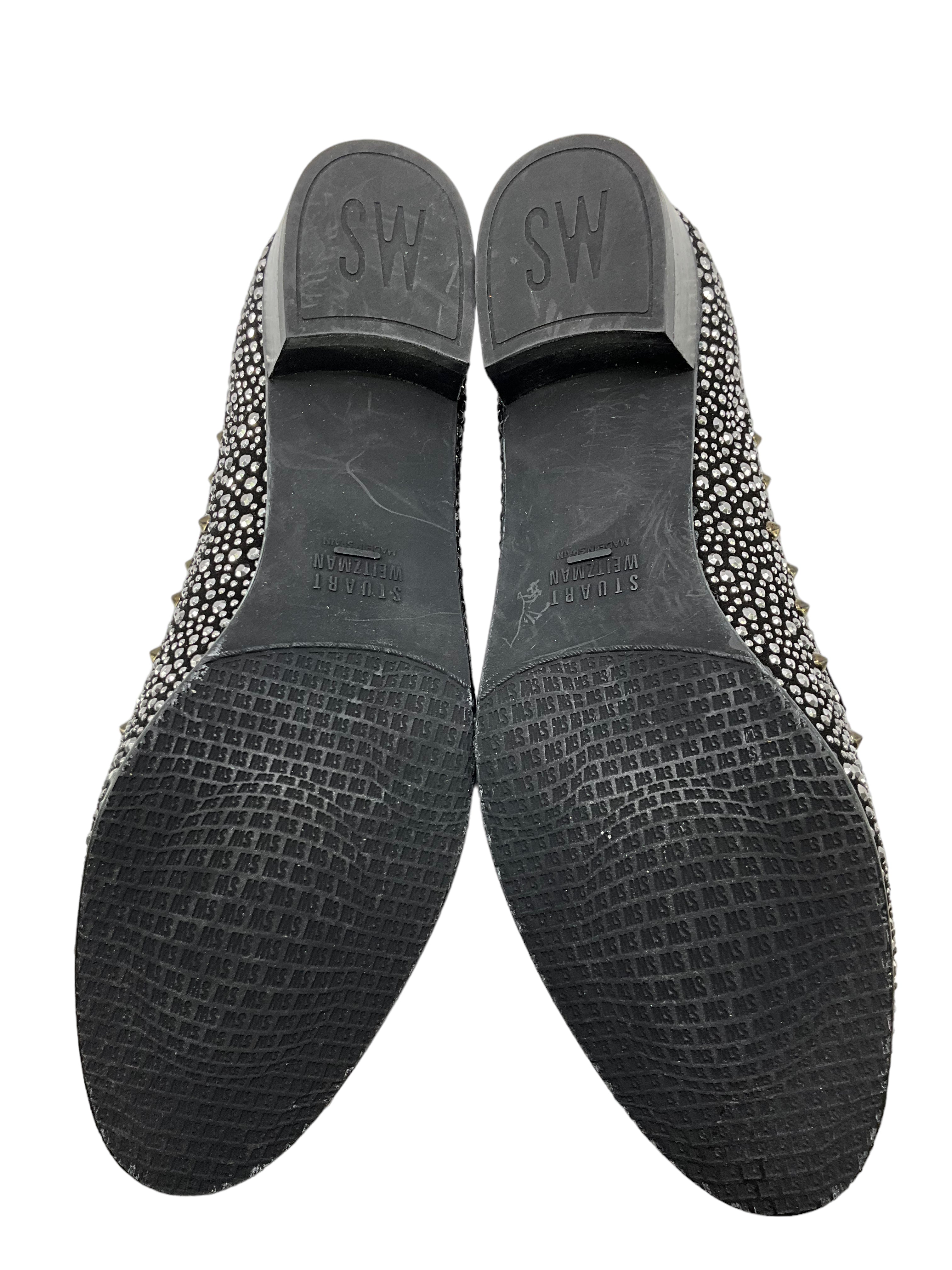 Stuart Weitzman Embellished Smoking Slippers 7.5