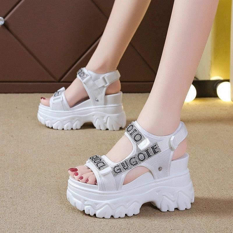 Stylish Open Toe Wedge Shoes