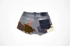 Women’s Vintage Denim Cut Offs with Patches