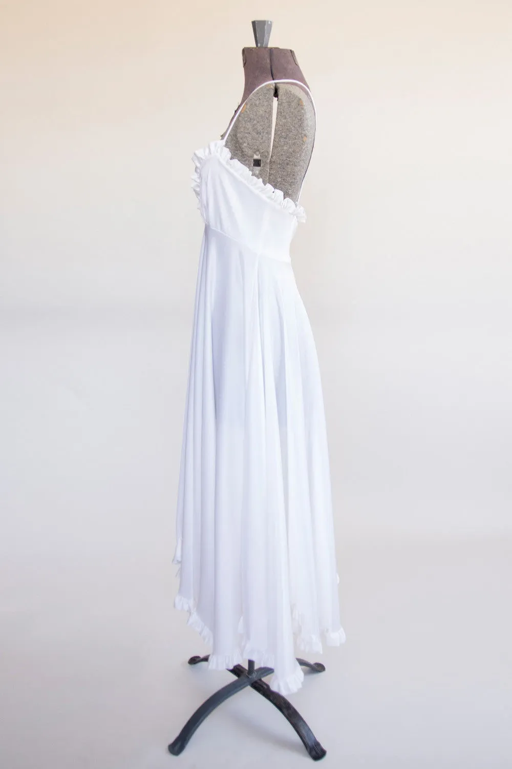 Women’s Vintage Intimates White Ruffle Slip - Ruffled Gown