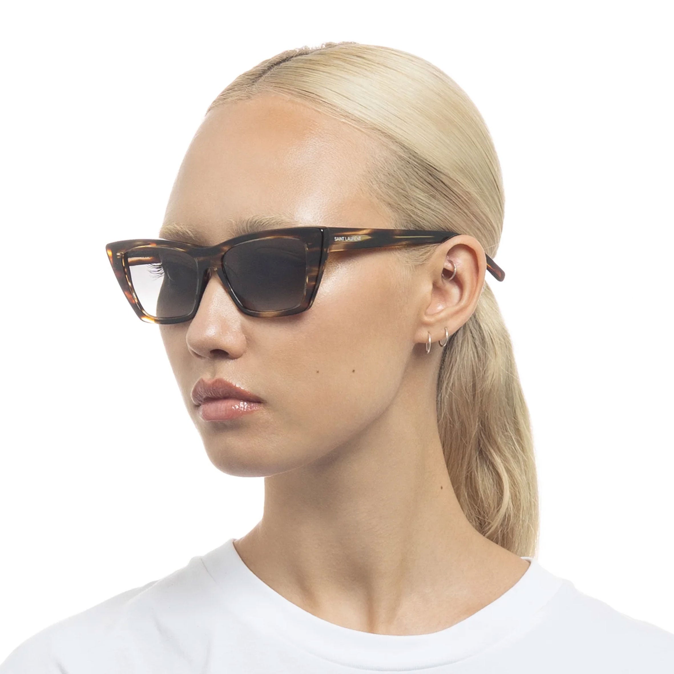 YSL SL276 Mica Sunglasses, Havana Tiger