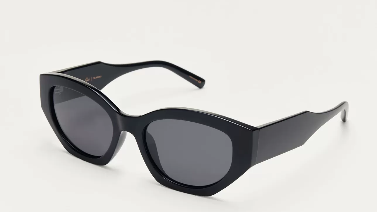 Z SUPPLY LOVE SICK SUNGLASSES - POLISHED BLACK/GREY