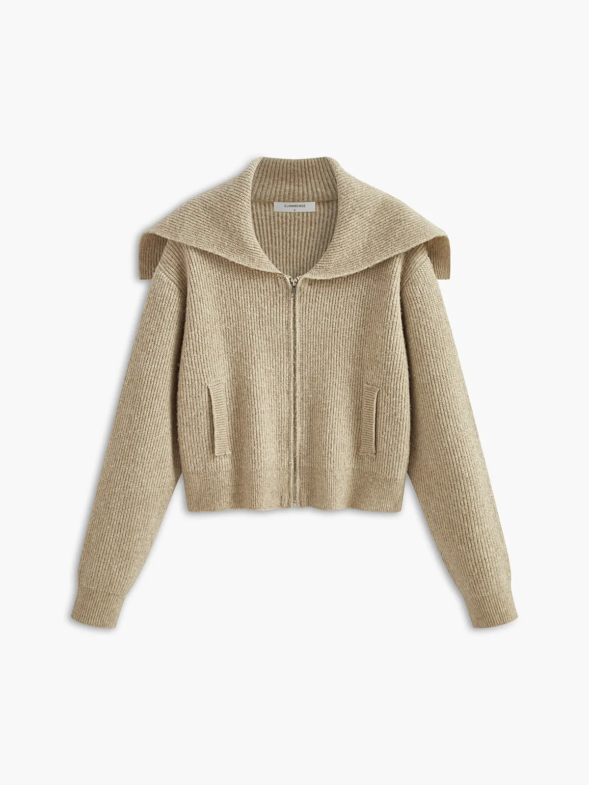 Zipper Pluffy Knit Outerwear